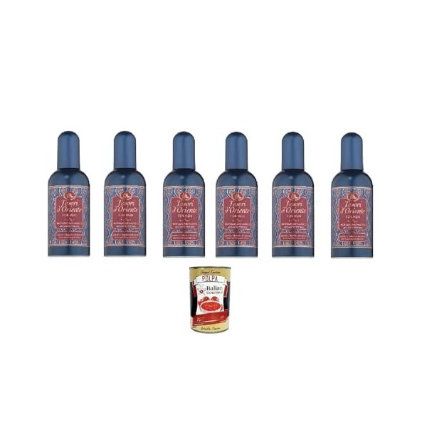 Tesori Doriente Ebano e Ginseng 100 ml, parfum frais et boisé aromatique 6 x 100 ml + Italian Gourmet Polpa 400 g