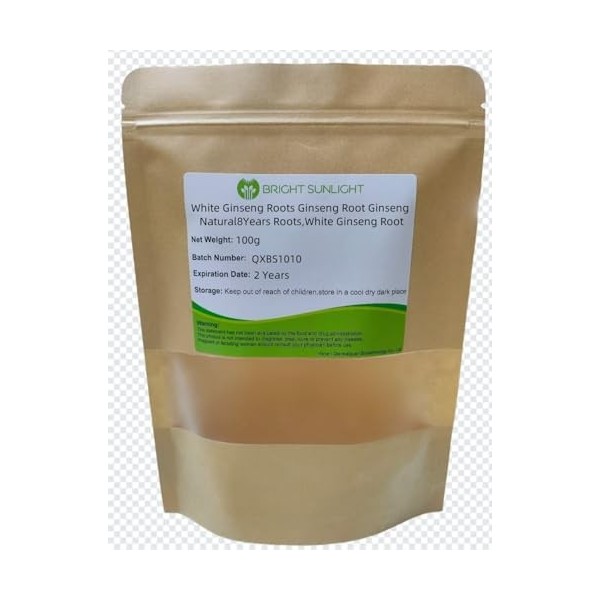 Racines de ginseng blanches - Racines de ginseng naturelles 8 ans - Racine de ginseng blanc 100 g 2 