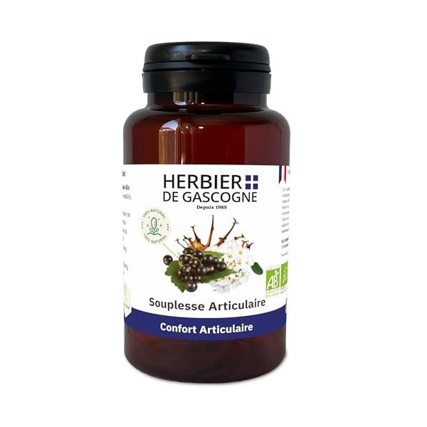 Complexe Souplesse Articulaire | 200 gélules | Harpagophytum BIO | Cassis BIO | Reine des Prés BIO | Saule BIO | 100% naturel