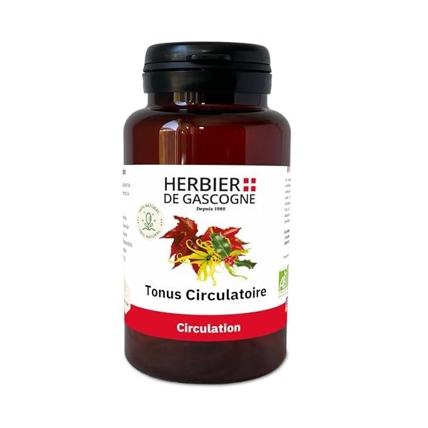 Complexe Tonus Circulatoire Bio | Circulation | 200 gélules | Vigne Rouge BIO | Fragon BIO | Cyprès BIO | Hamamélis BIO | 100