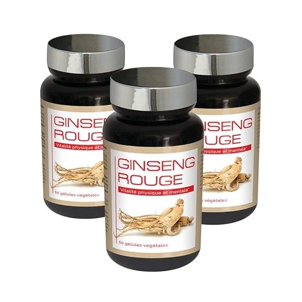 NUTRIEXPERT – Ginseng Rouge – Aide a lutter contre la fatigue et le stress – Soutien des défenses naturelles et vitalité – St...
