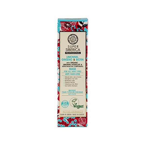Natura Siberica Super Limonnik, ginseng & biotine Masque pour tous types de cheveux 100 ml