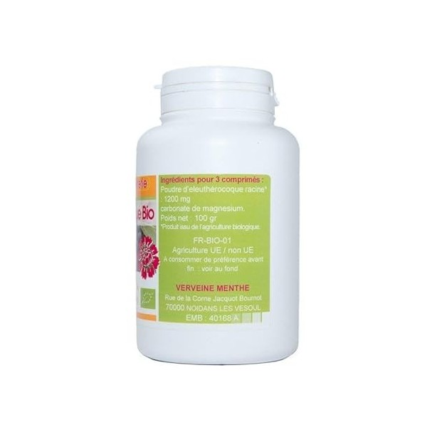 ELEUTHEROCOQUE BIO AB 200 comprimés dosés à 400mg en comprimés.