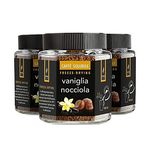 King Cup - 3 pots de 50gr chacun de café soluble au ginseng, café au ginseng aromatisé instantané avec solubilité supplémenta...