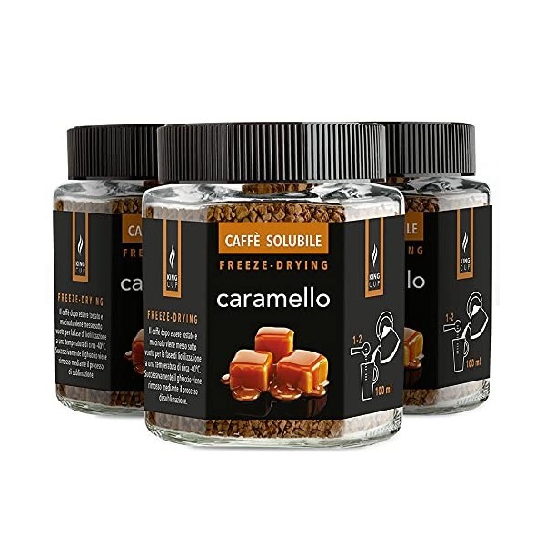 King Cup - 3 pots de 50gr chacun de café soluble au ginseng, café au ginseng aromatisé instantané avec solubilité supplémenta...