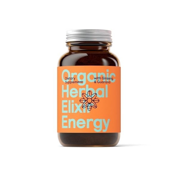 Symbeeosis Élixir Herbal Bio Énergie avec Panax Ginseng & Guarana, Améliore les Performances et Réduit la Fatigue - 100g