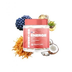 MushNGo Énergie & Libido - Cordyceps, Maca, Ginseng, huile MCT - Fabriqué en France - Vitamines & Minéraux - Vegan, sans Glut