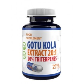 Gotu Kola 5,000mg équivalent 250mg dextrait 20:1 90 gélules végétaliennes, 20% Triterpenes, testé par des tiers en laborat