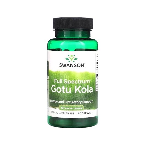 Swanson - Gotu Kola, 435mg | Soutien naturel pour la mémoire et la circulation - 60 Capsules
