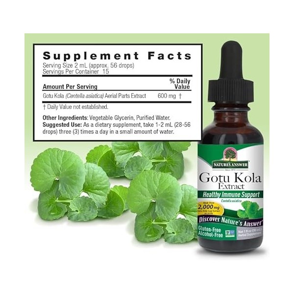 Naturals Answer Gotu Kola Extrait 2000 mg 30 ml