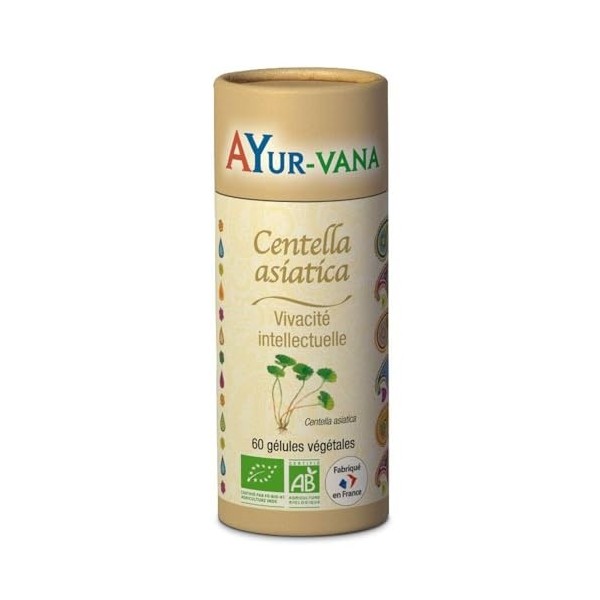Centella Asiatica bio AYur-vana - 60 gélules - Vivacité intellectuelle