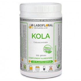 Kola noix Labofloral 500 gélules dosées à 280 mg - Complément alimentaire - Toniqu, fatigue, brûle-graisse- minceur - Fabriqu