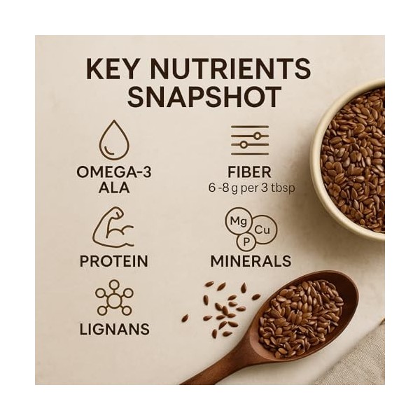 GiDeli Graines de lin brutes entières 3 kg - Haute teneur en oméga-3 et fibres - Idéales pour smoothies, pâtisserie, céréales