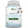Huile de Graines de Lin Végétalienne 2000mg – 180 Capsules Molles – Pressée à Froid, Source Riche en Oméga 3-6-9 | Cure de 3 