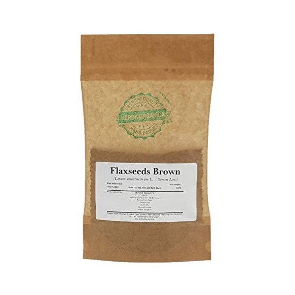 Herba Organica Graines de Lin Brun - Linum Usitatissimum L - Flaxseeds Brown 100g Graine de Lin