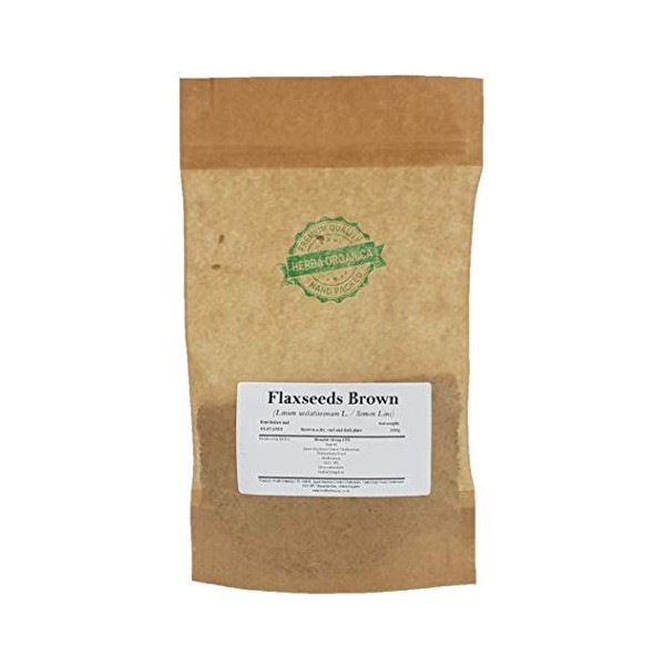 Herba Organica Graines de Lin Brun - Linum Usitatissimum L - Flaxseeds Brown 100g Graine de Lin