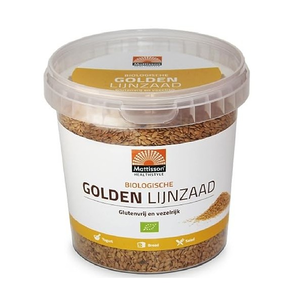 Mattisson Graine de lin dor biologique Omega 3, 500g, 1 unités