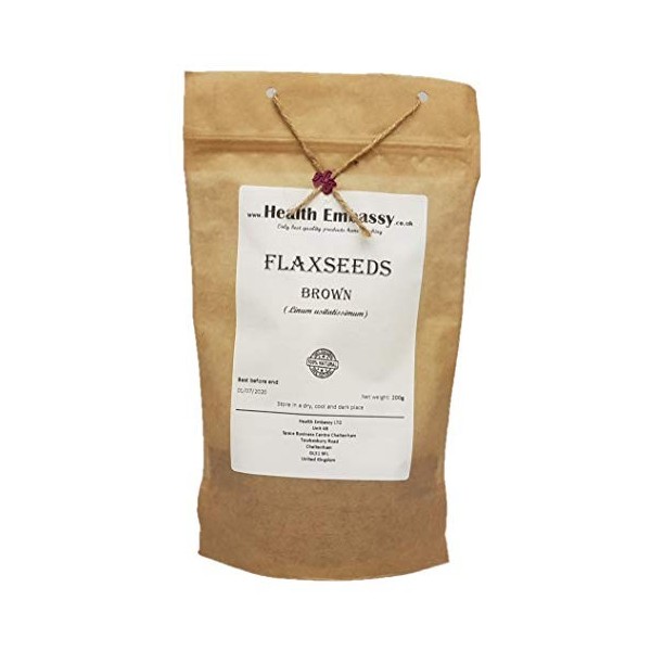 Health Embassy Lin Cultivé Graines | Linum Usitatissimum | Flaxseeds Brown 200g 