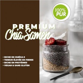 Graines de Chia 1 kg – Naturacereal® Chia Seeds Qualité alimentaire – Naturelles & non traitées – Sans additifs – Idéales pou