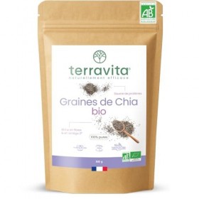 Graines de Chia BIO | Sélection Rigoureuse - Qualité Homogène | Transit et Perte de Poids | Riches en Oméga 3, Source de Fibr