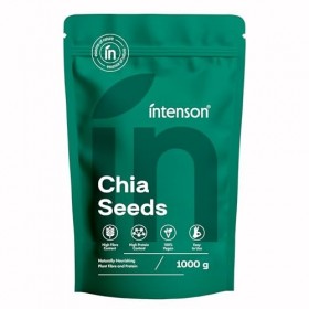 Intenson Graines de Chia, 1000 g, Naturellement Riches en Fibres et Protéines Végétales, Véganes, Sans Gluten, Sans Sucres Aj