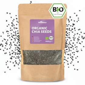 RheinNatur Graines de chia bio 1 kg – Graines de chia 100% bio – Riche en protéines, fibres et acides gras oméga-3 – Idéal po