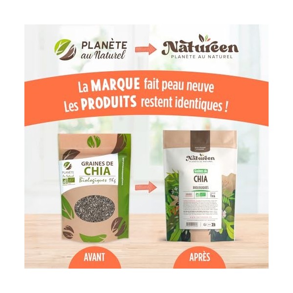 Graines de Chia Bio 250 g - Source de protéines - fibres - OMEGA 3 Graines de chia