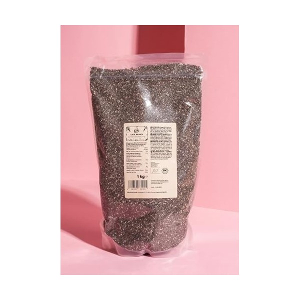 KoRo - Graines de chia bio | 1 kg - Super-aliment naturel - Issu de lagriculture biologique - Riches en fibres - Source de p