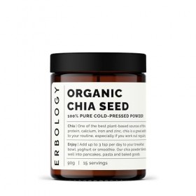 100% Poudre de Chia Bio 125 g - Pressée à Froid - Riche en Fibres et en Protéines - Riche en Minéraux - Crue, Végétalienne et