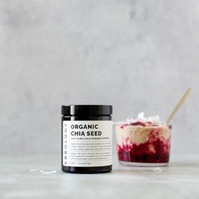 100% Poudre de Chia Bio 125 g - Pressée à Froid - Riche en Fibres et en Protéines - Riche en Minéraux - Crue, Végétalienne et