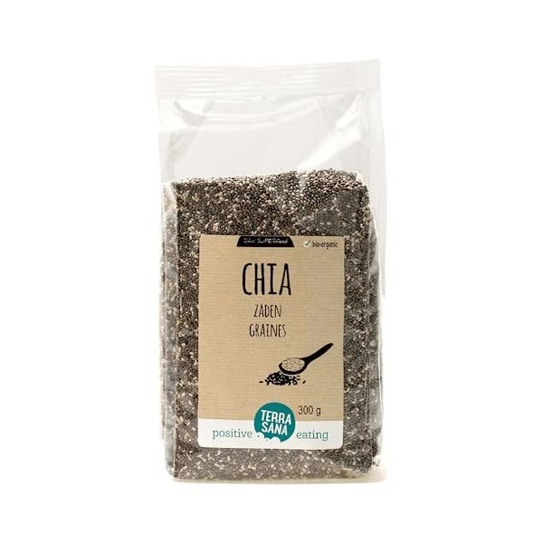 Terrasana Raw Graine de Chia Noir, 300 g, 1 Unité