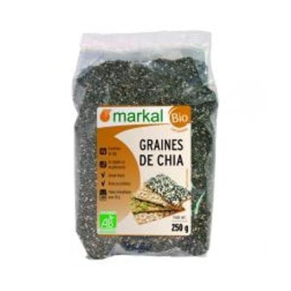 LOT DE 3 - GRAINES DE CHIA 250G, MARKAL, UNITÉ
