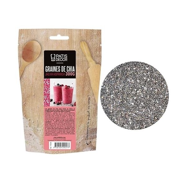 Graines de chia noir décortiquées Salvia hispanica 300 g