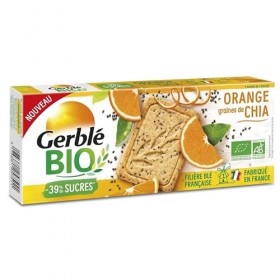 GERBLE BIO - SABLÉ ORANGE GRAINES CHIA BIO 132G - LOT DE 4