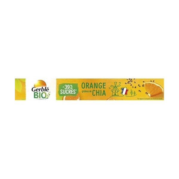 GERBLE BIO - SABLÉ ORANGE GRAINES CHIA BIO 132G - LOT DE 4