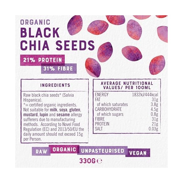 Raw Health Graines de Chia Bio 450 g Graines de chia