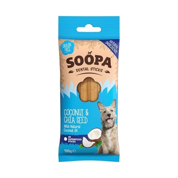 SOOPA Dental Stick Coconut & Chia Seed – Noix de coco et graines de chia 100g