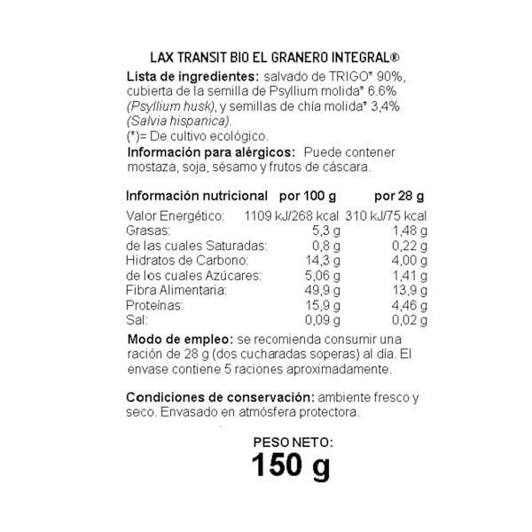 GRANERO Lax Transit Bio Graines de chia