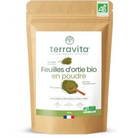 Feuilles d’Ortie Bio en Poudre | Circulation, Détox, Vitalité et Bien-être Articulaire | Riches en Silicium pour Cheveux et O