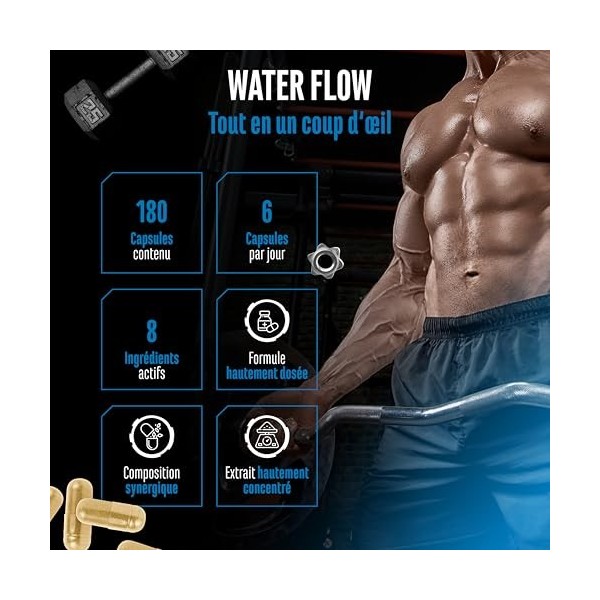 Water Flow Complexe - 180 gélules - Avec ortie, pissenlit, thé vert, artichaut et canneberge - Formule végétale sans comprimé