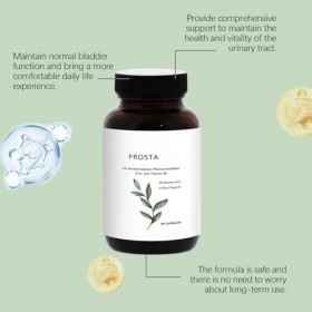 Prostate pour hommes, soutient la fonction urinaire et la fonction de reproduction, 60 unités,3PCS Grande ortie