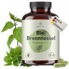 BIONUTRA® Gélules d’Ortie Bio hautement dosées, 1000 mg/jour, contrôlées contre les résidus, fabrication allemande, véganes, 