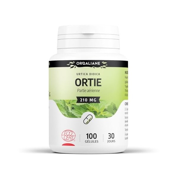 Ortie partie aérienne Biologique | 630 mg/jour | Urtica dioica | Certifié Ecocert | 100 Gélules