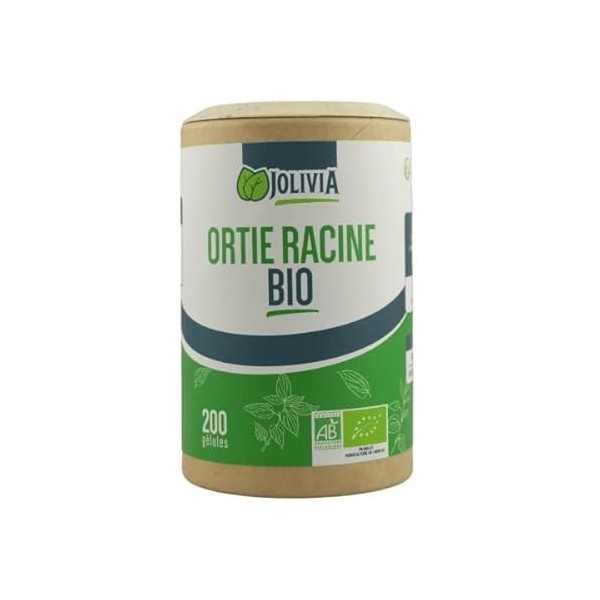 Ortie racine Bio - 200 gélules végétales de 210 mg | Format Gélule | Complément Alimentaire | Vegan | Fabriqué en France Gran...