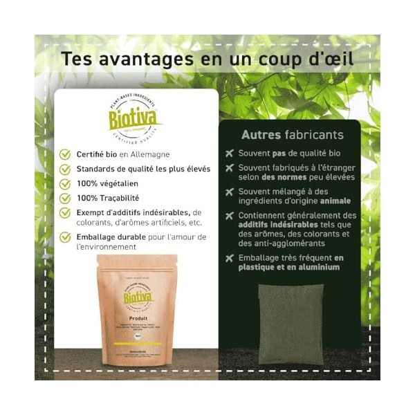 Ortie bio 500 gélules | 450 mg par capsule | Capsules dortie piquante | Urticae folium | Pureté la plus élevée | Mis en bout