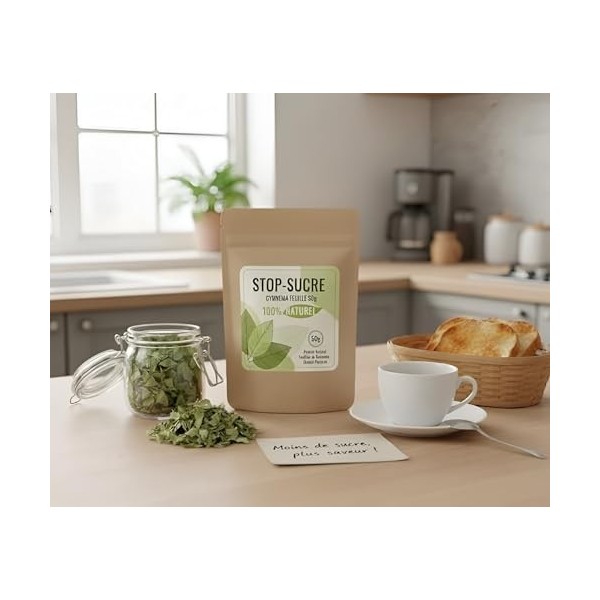 Tisane Stop Sucre 100%Gymnema Sylvestre en Feuilles Naturel | Réduction du Goût Sucré & Contrôle des Envies