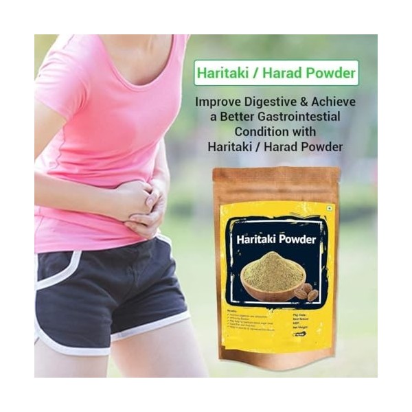 RUVA Haritaki Poudre biologique – 400 g/m² | Poudre Harde 100 % pure | Kadukkai | Harad | Poudre de noix dencre pour les cer