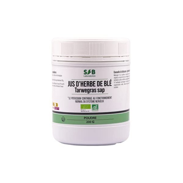 SFB Laboratoires - Jus dHerbe de Blé Bio en Poudre - Stimule le Système Immunitaire - Favorise la Digestion - Améliore lEne