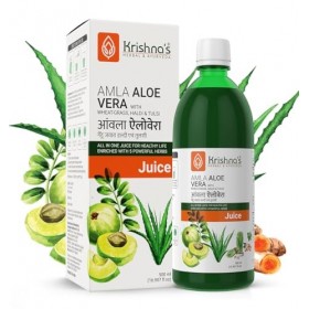 Krishnas Herbal & Ayurveda Aloe Vera Amla Herbe de blé Haldi Tulsi Jus - 500 ml