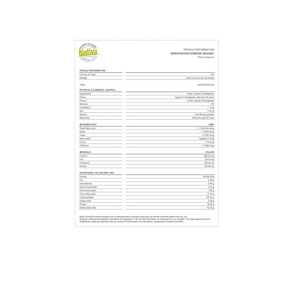 Poudre dherbe de blé bio en poudre 1000g 2x500g - Poudre dherbe de blé jeune et fine - Mis en bouteille en Allemagne - Go